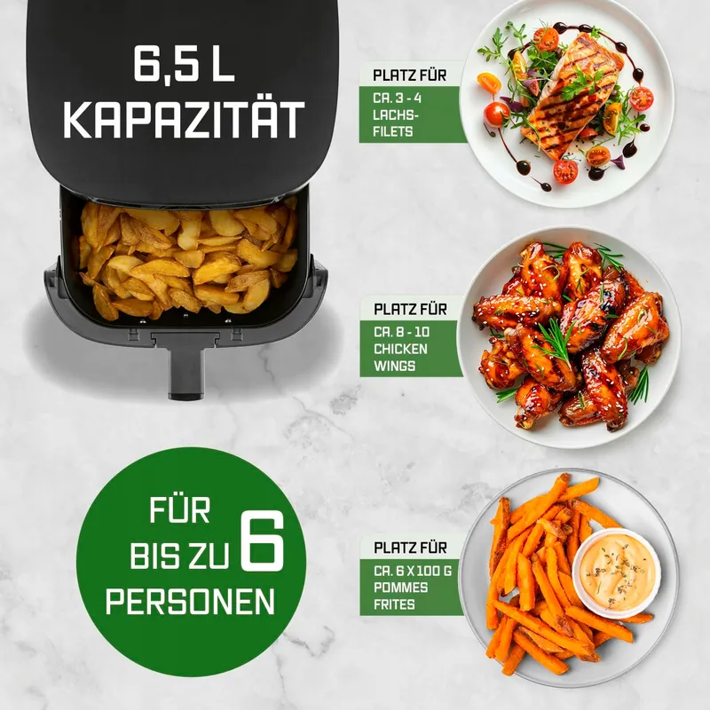 GOURMETMAXX Airfryer 6,5L Touchscreen 9 Functies — foto 3