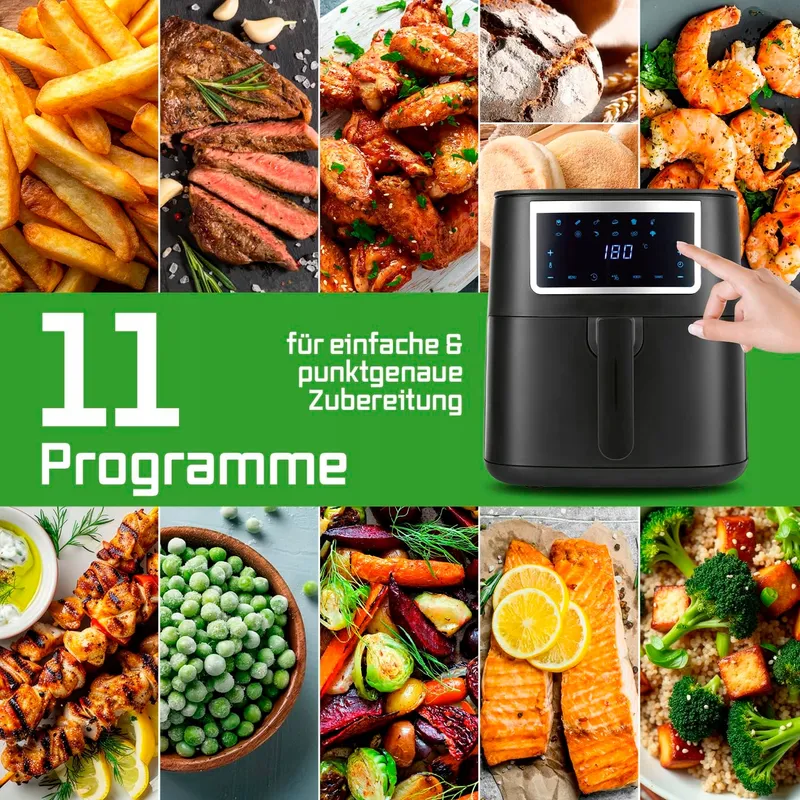 GOURMETMAXX Airfryer 6,5L Touchscreen 9 Functies — foto 8
