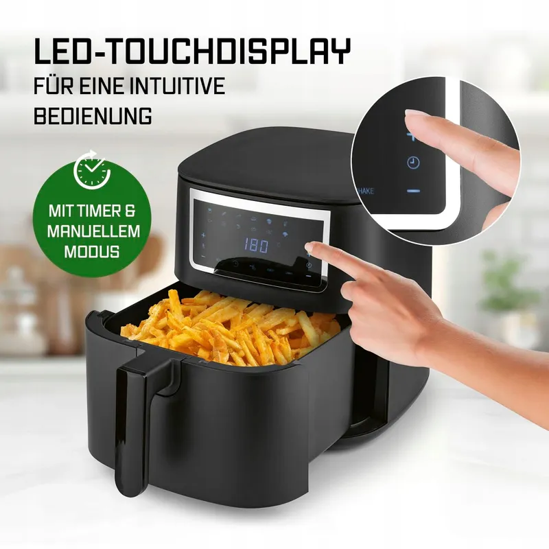 GOURMETMAXX Airfryer 6,5L Touchscreen 9 Functies — foto 5