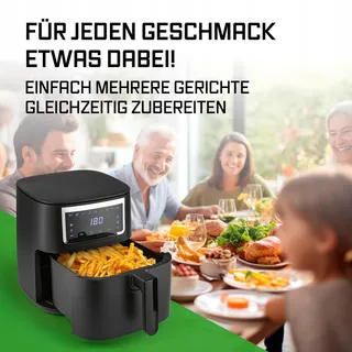 GOURMETMAXX Airfryer 6,5L Touchscreen 9 Functies — miniatuur 6