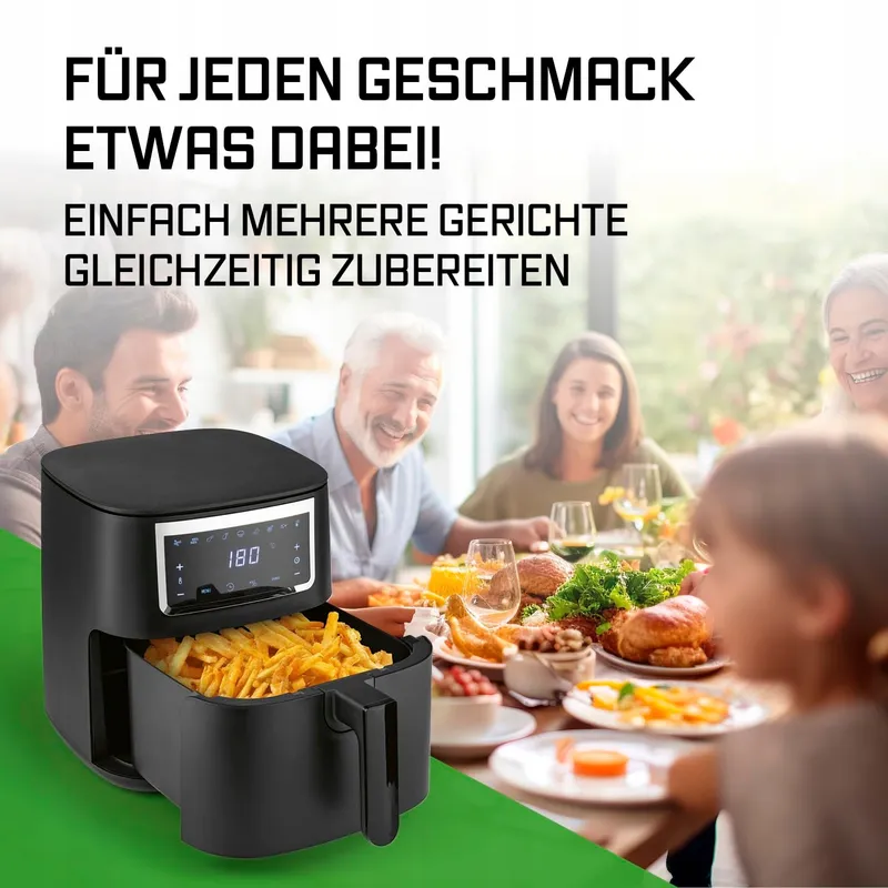 GOURMETMAXX Airfryer 6,5L Touchscreen 9 Functies — foto 6