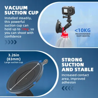BRDRC Zuignaphouder Ruit voor GoPro Insta360 Actiecamera's — miniatuur 2