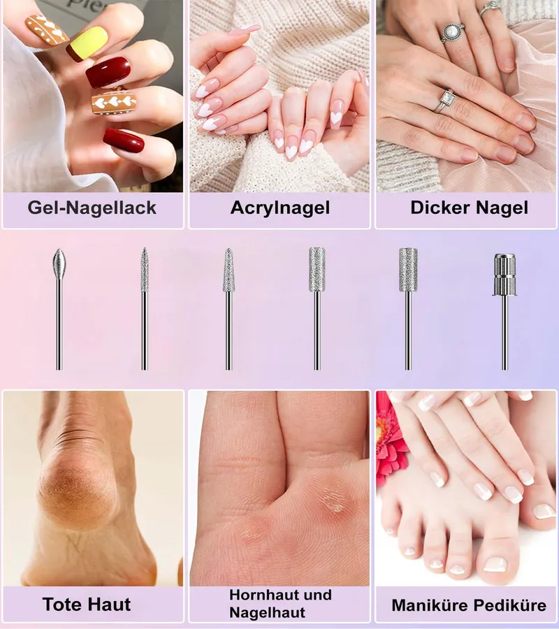 HEBECA Draadloze Nagelfrees 20000 rpm Manicure Set — foto 7