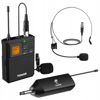 TONOR UHF Draadloze Microfoonset met Headsetmicrofoon — miniatuur 1