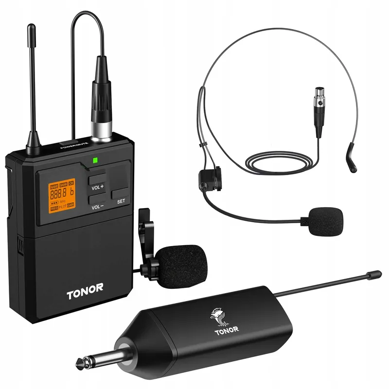 TONOR UHF Draadloze Microfoonset met Headsetmicrofoon β foto 1