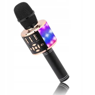BONAOK Draadloze Karaoke Microfoon Kinderen Bluetooth 4-in-1 Zwart Goud