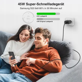 USB-C Snellader 45W Samsung Galaxy Zwart — miniatuur 8