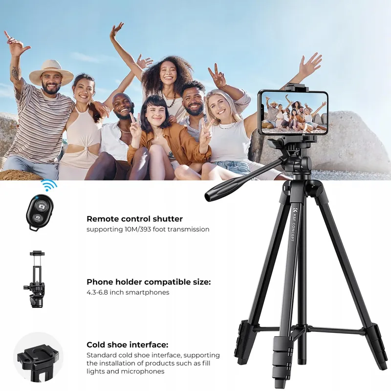 K&F CONCEPT Camerastatief 152cm DSLR Canon Nikon Sony Bluetooth β foto 6