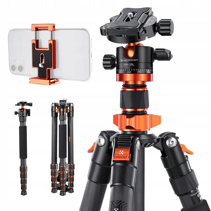 K&F CONCEPT Carbon Statief 172cm Met Monopod Voor Camera's — foto 1