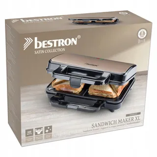 BESTRON XL Sandwichmaker 900W Automatische Temperatuurregeling — miniatuur 4