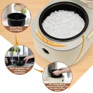 BEAR Rijstkoker 350W 6 Functies met Stoompan 2-4 Personen — miniatuur 2