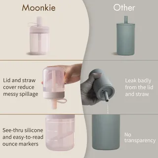 MOONKIE Siliconen Trainingsbeker Met Rietje BPA-Vrij — miniatuur 3