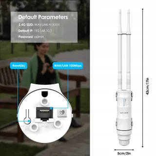WAVLINK N300 Outdoor WLAN Repeater 300Mbit/s PoE AP Router — miniatuur 8