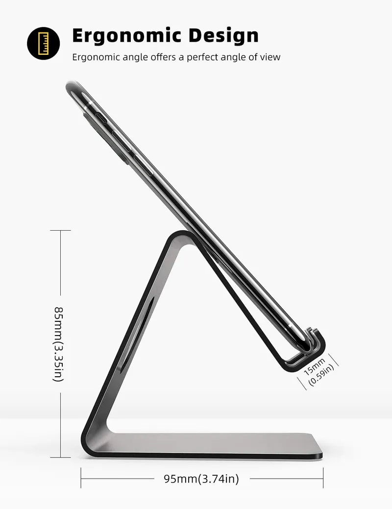 LAMICALL Telefoonstandaard Universeel iPhone Zwart — foto 6