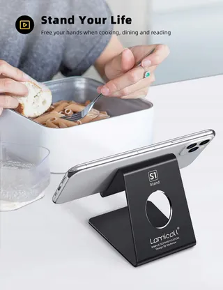 LAMICALL Telefoonstandaard Universeel iPhone Zwart — miniatuur 3
