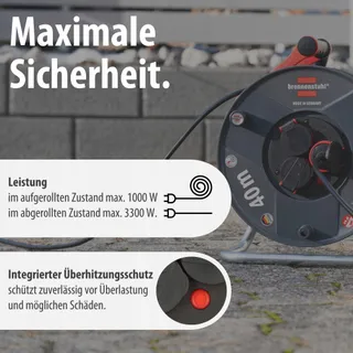 BRENNENSTUHL Garant V2 Kabelhaspel 40m Buiten 3 Stopcontacten IP44 — miniatuur 6