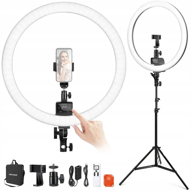 NEEWER LED Ringlicht 18 Inch met Telefoonhouder en Statief — foto 1