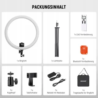 NEEWER LED Ringlicht 18 Inch met Telefoonhouder en Statief — miniatuur 8