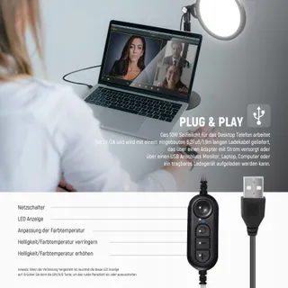 NEEWER Basics Selfie Ringlicht Set 7 Inch 10W 3000K-6500K — miniatuur 4