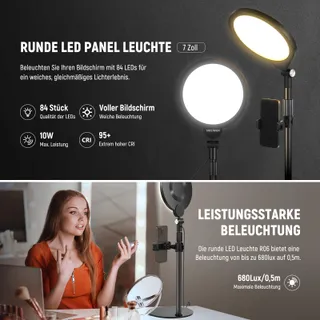 NEEWER Basics Selfie Ringlicht Set 7 Inch 10W 3000K-6500K — miniatuur 2