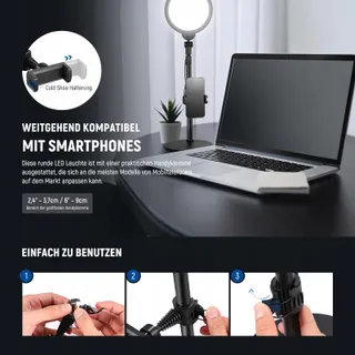 NEEWER Basics Selfie Ringlicht Set 7 Inch 10W 3000K-6500K — miniatuur 6