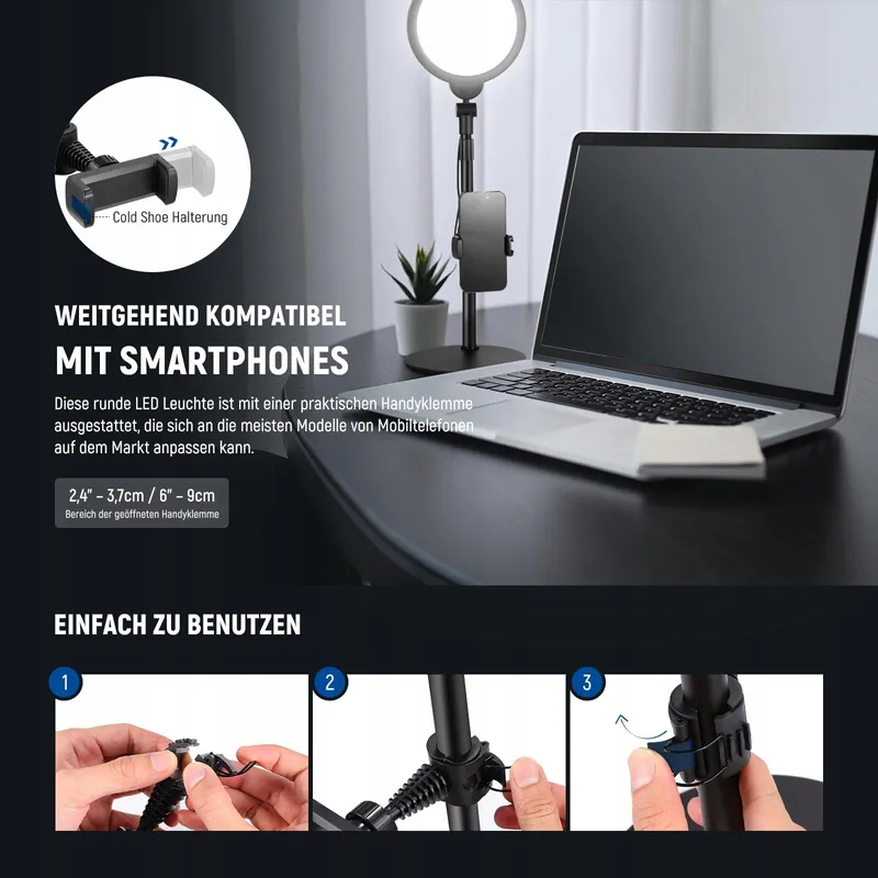 NEEWER Basics Selfie Ringlicht Set 7 Inch 10W 3000K-6500K — foto 6