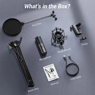 TONOR RGB USB Microfoon Gaming PC Podcast Microfoonarm Streaming — miniatuur 7