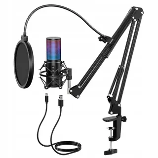 TONOR RGB USB Microfoon Gaming PC Podcast Microfoonarm Streaming — miniatuur 1