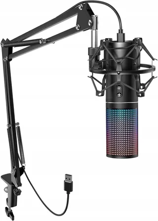 TONOR RGB USB Microfoon Gaming PC Podcast Microfoonarm Streaming — miniatuur 8