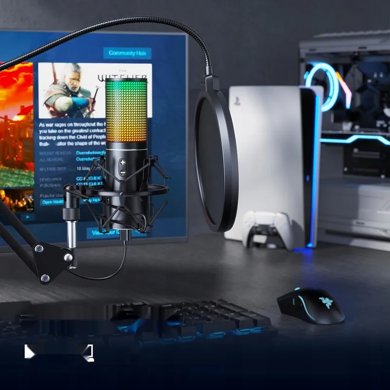 TONOR RGB USB Microfoon Gaming PC Podcast Microfoonarm Streaming — foto 11