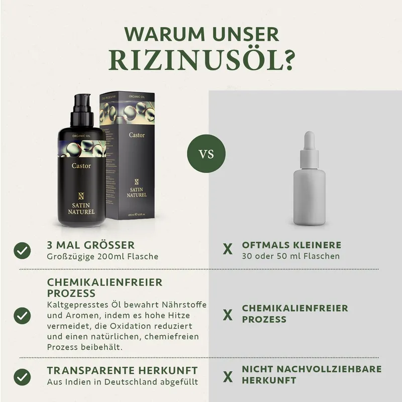 SATIN NATUREL Bio Castorolie Koudgeperst Wimpers Haar Huid 200ml — foto 9