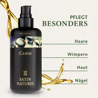 SATIN NATUREL Bio Castorolie Koudgeperst Wimpers Haar Huid 200ml — miniatuur 3