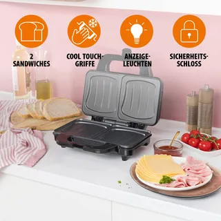 TRISTAR SA3060 Tosti-ijzer Diepe Platen 2 Porties Zwart — miniatuur 4