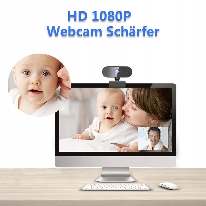 DDKJ Webcam 1080P Full HD Microfoon Computers Laptops — foto 3