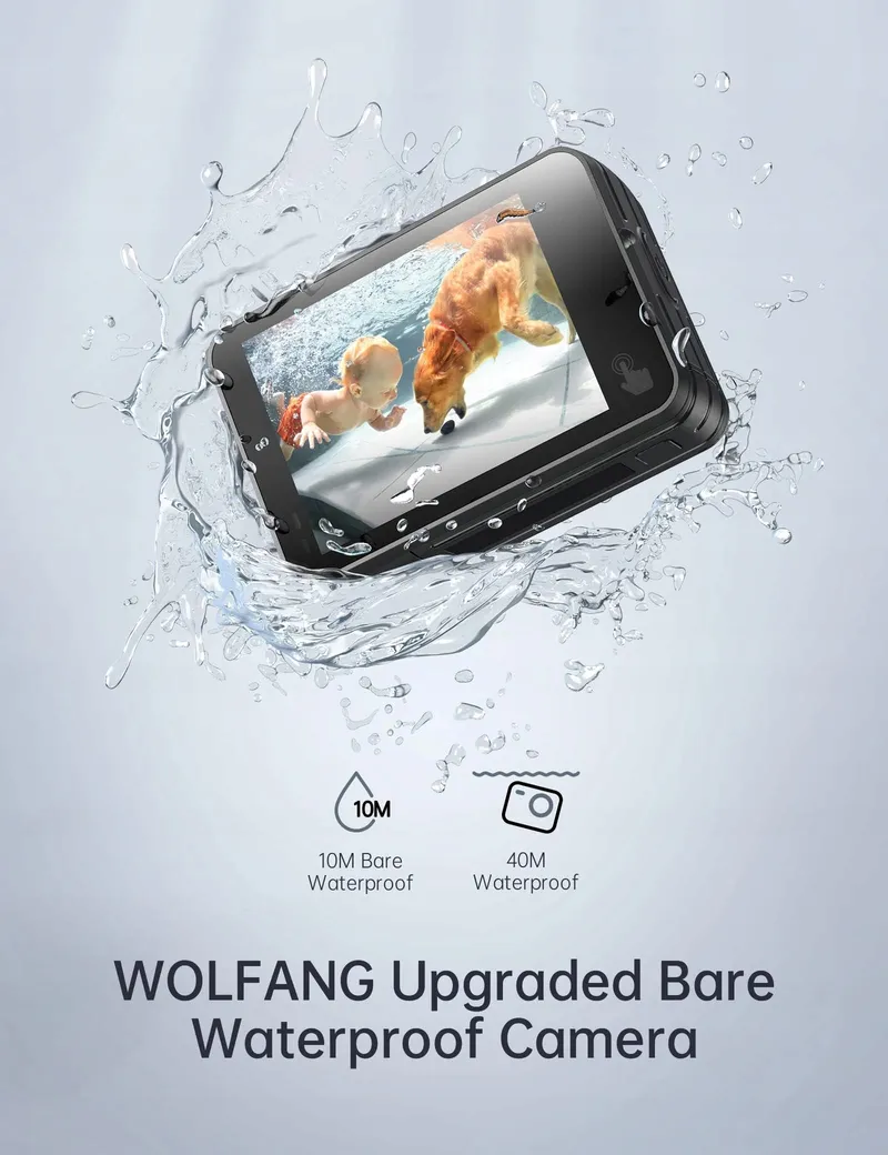 WOLFANG GA420 Actiecamera 4K 60FPS Waterdicht WiFi EIS Dual Screen — foto 3