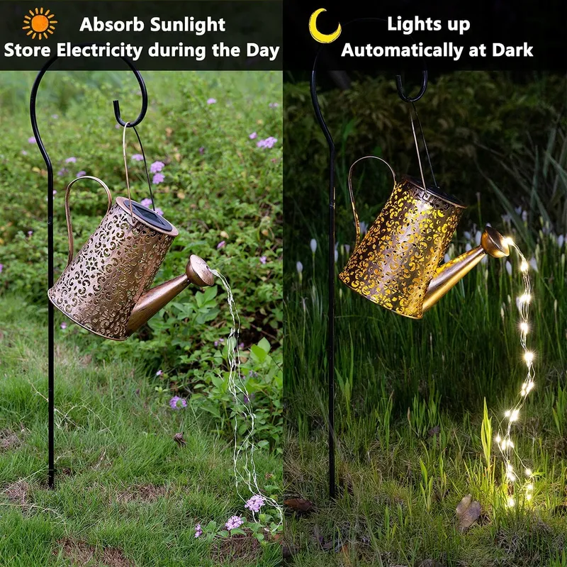 Solar Gieter met LED Lichtjes Tuindecoratie Buiten — foto 6