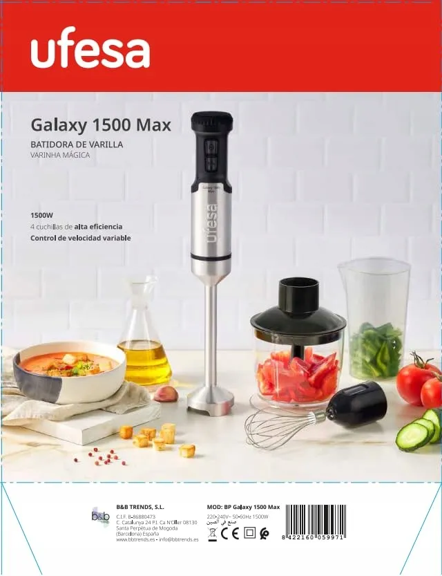 UFESA Galaxy Max Staafmixer 1500W 24 Snelheden Turbo BPA-Vrij — foto 7