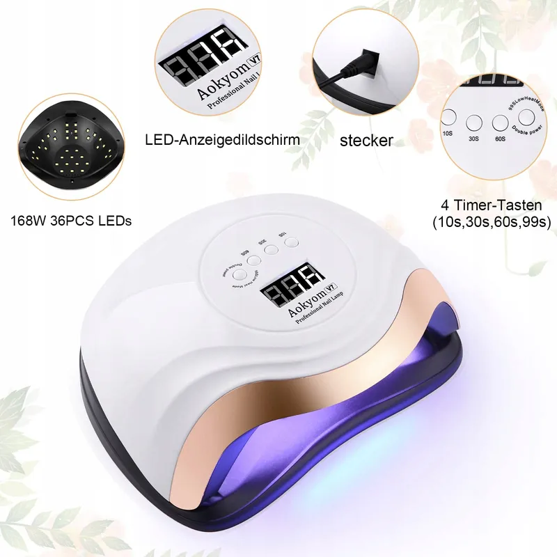 AOKYOM UV LED Nagellamp Nageldroger Professioneel Timer LCD — foto 4