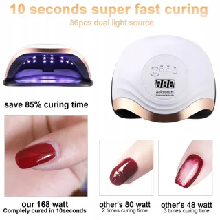 AOKYOM UV LED Nagellamp Nageldroger Professioneel Timer LCD — miniatuur 2
