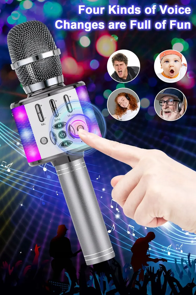 BONAOK Bluetooth Microfoon LED Kinderen Karaoke Party Thuis — foto 3