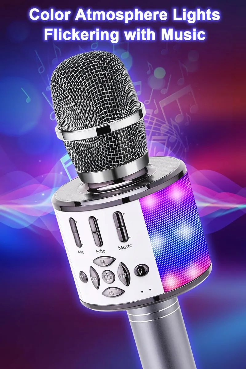 BONAOK Bluetooth Microfoon LED Kinderen Karaoke Party Thuis — foto 2