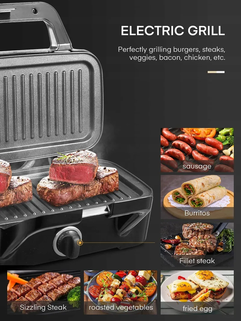 FOHERE Sandwichmaker 1200W Wafelijzer Grill 3-in-1 Antiaanbaklaag — foto 6