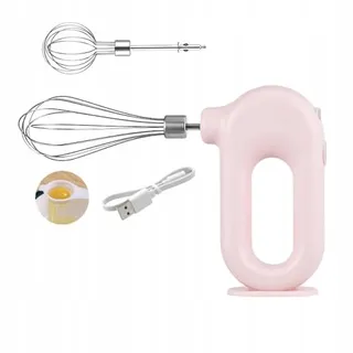 Elektrische Handmixer Draadloos USB 1500mAh Roze — miniatuur 2