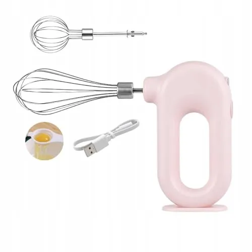 Elektrische Handmixer Draadloos USB 1500mAh Roze — foto 2