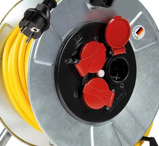 SCHWABE Kabelhaspel 40m 3 Stopcontacten IP44 Thermobeveiliging — miniatuur 3