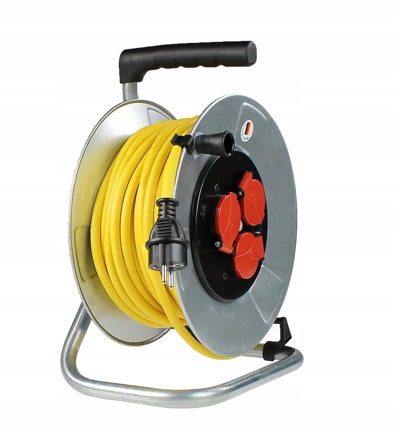 SCHWABE Kabelhaspel 40m 3 Stopcontacten IP44 Thermobeveiliging — foto 2