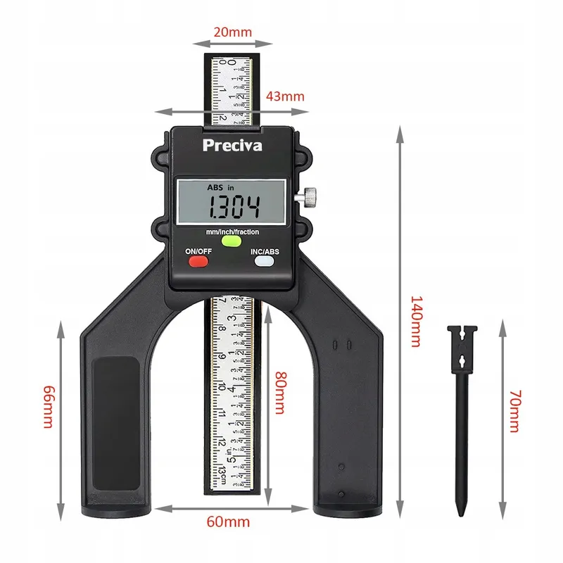 PRECIVA Digitale Diepte- en Hoogtemeter LCD 80mm 0,10mm — foto 4