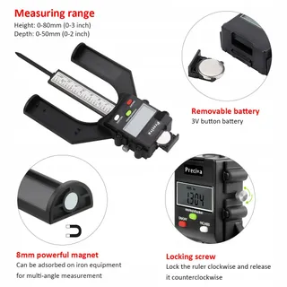 PRECIVA Digitale Diepte- en Hoogtemeter LCD 80mm 0,10mm — miniatuur 3