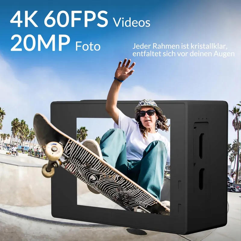 ICEFOX Actiecamera 4K Waterdicht 40M Ultra HD 20MP WiFi Groothoek — foto 2