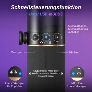 TONOR Gaming Microfoon XLR USB RGB Podcast Streaming PC PS4 PS5 Mac — miniatuur 6